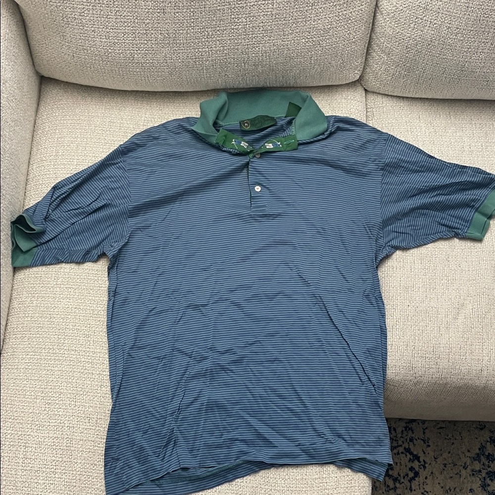 Hickey Freeman Bobby Jones Navy and Forest Polo Shirt